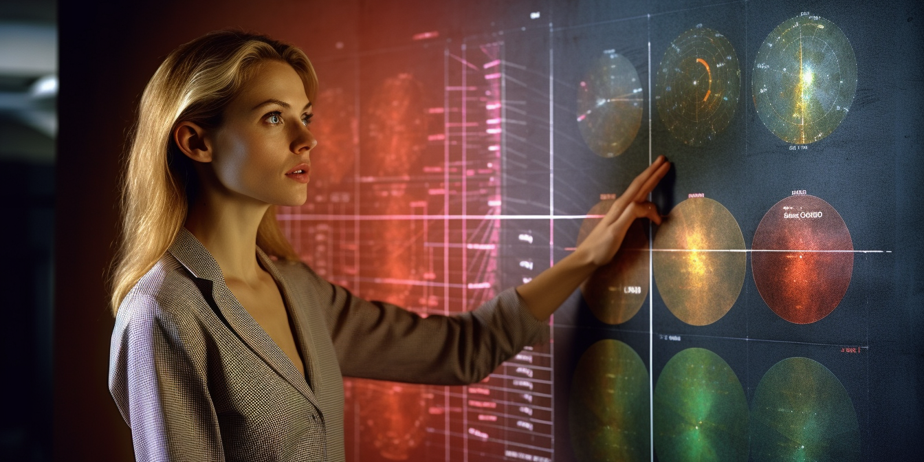 female salesperson with process